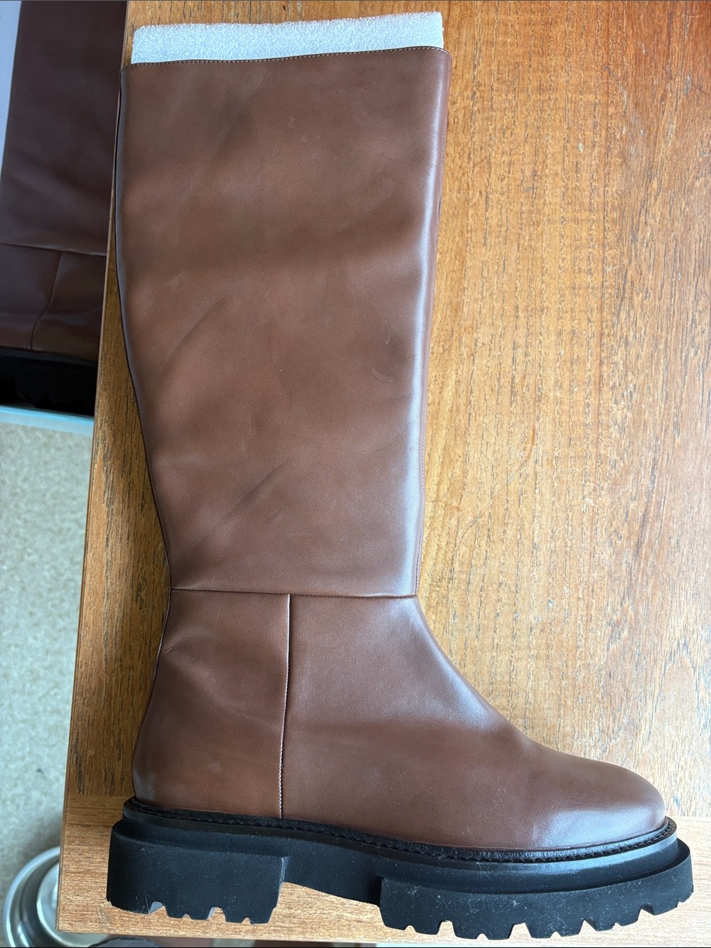 Seychelles Brown Leather Combat & Moto Knee Boots